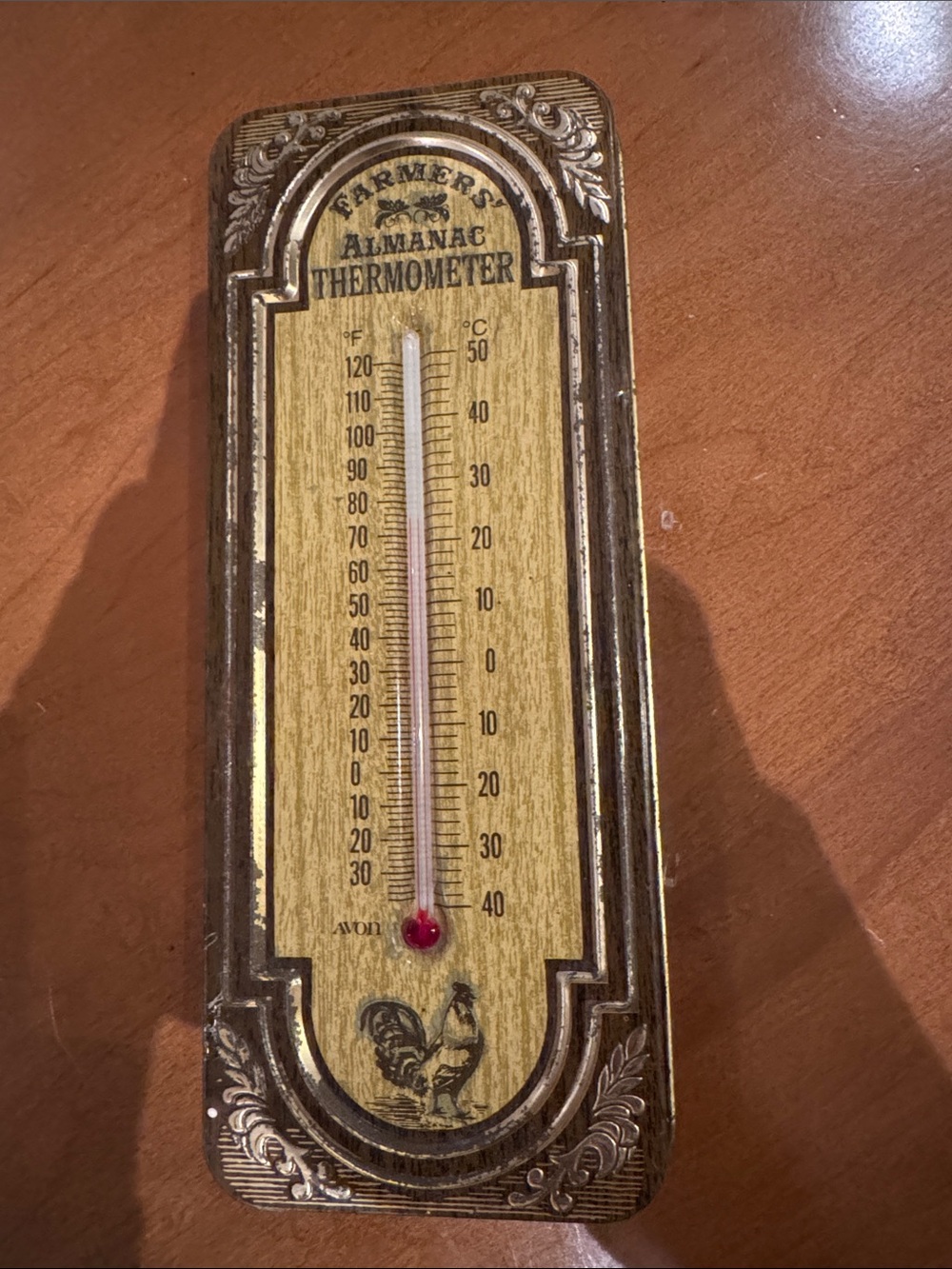 VTG Farmers' Almanac Thermometer - Metal with Rooster Design